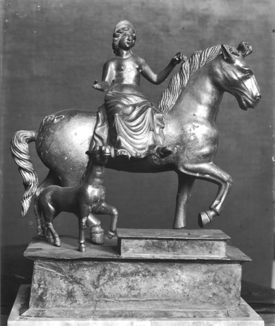 Statuette of Epona, Gaulish Goddess, Protector of Horses, Riders and Travellers, from La Sarrazine, Jura, c.50 BC-400 AD by Gallo Roman